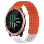For Garmin Forerunner 645 Music 20mm Holes Breathable 3D Dots Silicone Watch Band(Orange+White)