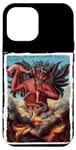Coque pour iPhone 15 Plus The Devil Devouring Human in Hell Occult Monster Athée