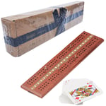 Jaques Luxury Mahogany Cribbage Game Board With Pegs & Cards #56535 Wooden Wood