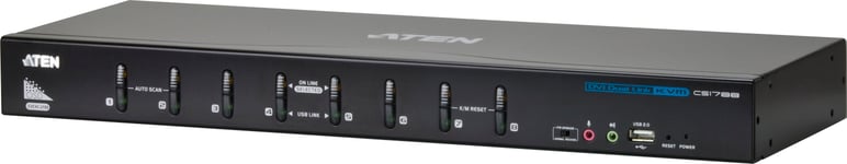 ATEN KVM-switch, 1 konsol styr 8 datorer,DVI DL/USB, 2xUSB-portar, 2.1