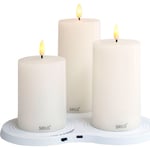 Sille LED Ljus Uppladdningsbart Set m/3 st vit+Multiladdare
