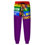 Bylater Men's Casual Jogger Sweatpants Jogger Pant Elastic Waist Cock Printed Active Pants Trousers(3XL.Purple)
