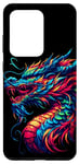 Coque pour Galaxy S20 Ultra Illustration animale de dragon cool esprit animal Tie Dye Art