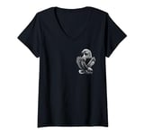 Womens Cool Eagle in Flight and Proud Pose Portrait on Chest V-Neck T-Shirt