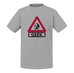 T-Shirt Enfant Panneau Attention Geek Jeux Vidéo Ordinateur