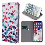 TelForceOne Iphone 7 / 8 - Smart Trendy Hearts Flip Case Mobilplånbok