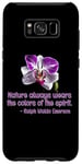 Coque pour Galaxy S8+ Orchidée violette vibrante avec citation inspirante Emerson