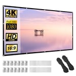 Projector Screen,100 inch 16:9 HD 4K Foldable Anti-Crease Portable Movies Projector Screen for Home Theater Outdoor Indoor Support Double Sided Projection