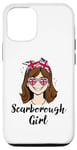 Coque pour iPhone 15 Scarborough Girl, Scarborough Women, drapeau britannique UK