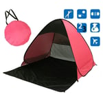 shunlidas Folding Portable Fishing Tent Camping Automatic Pop Up Tents Sun Shelter Anti-uv Sun Shade Awning 2-3 Person Outdoor Summer Tent-peach with black