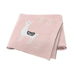 Little English Llama Cotton Cellular Blanket - Extra Soft blanket Ideal for Prams, Cots, Car Seats and Moses Baskets. - 100% Cotton - Pink - 100cm x 80cm