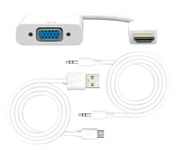 HDMI til VGA med lyd / Aktiv adapter - 1080p / 60H - Hvid
