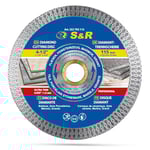 Disque diamant 115mm S&R pour Carrelage Céramique Granit Marbre. Disque à Tronconner Professionnel Ultra Fin pour Meuleuse 115 et 125 mm
