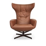 Walter Knoll - Onsa Chair 175-10, Highly Polished, Leather Cat. 55 Congress 1395 Curry, Teflon Glides