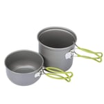 DHUMI Outdoor Camping Wood Stove Cooking Pot Set Stainless Steel Tableware Folding Cookware for Backpacking Fishing,2pcs