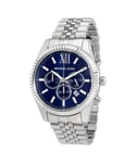 Michael Kors Mens Lexington Watch - Silver Stainless Steel - One Size