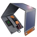 Choetech Travel solar telefonoplader 14W, USB-A, foldbar - Grå