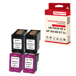 NOPAN-INK - x4 Cartouches compatibles pour HP 304 XL (x2) + 304CL XL (x2) 304XL (x2) + 304CLXL (x2) Noir + Cyan + Magenta + Jaune pour HP DeskJet 2620