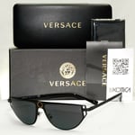 Authentic Versace Mens Unisex Black Medusa Metal Sunglasses MOD 2213 1009/87