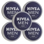Nivea Men Creme Face Body Hands Travel Size Everyday Moisturising Tins 5 x 30ml