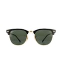 Ray-Ban Unisex Sunglasses Clubmaster Metal RB3716 187 Gold Top On Black Green - One Size
