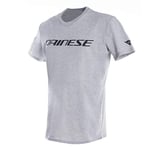 Dainese - T-Shirt, Men's Short Sleeve T-Shirt, 100% Cotton, Adult T-Shirt Logo, Soft and Cool, Classic Style Motorbike Jersey, Durable Print, Grey/Black