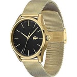 Lacoste Analogue Quartz Watch for Men with Gold Coloured Stainless Steel Mesh Br