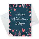 Happy Valentines Day Card For Her Him Wife Husband Valentine Cute Love Hearts   