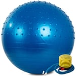 Knottrig Gymboll med pump Ø 55 cm - Blå