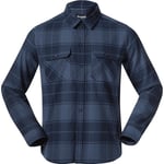 Bergans Nordmarka Flannel Shirt Men Granite Blue/Navy Blue Check