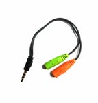 3.5mm Gold plated Audio Headset Mic Y Splitter Cable Adapter TRRS to 2 TRS