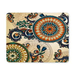 Colored Floral Arabesque Ornamental Paisley with Flowers and Cucumbers Rectangle Non Slip Rubber Mouse Pad Gaming Mousepad Mat for Office Home Woman Man Employee Boss Work
