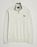 PS Paul Smith Zebra Cotton Knitted Half Zip Washed Grey