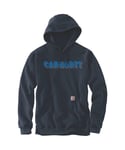 Carhartt Mens Midweight Logo Graphic Sweatshirt Hoodie - Navy - Size Medium