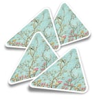 4x Triangle Stickers - Vintage Oriental Style Nightingale #16318