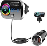 SONRU 2024 Newest FM Transmitter Bluetooth 5.3, Car Radio Adapter Hands-Free Car