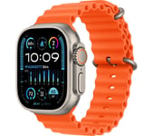 APPLE Watch Ultra 2 Cellular - 49 mm Titanium Case with Orange Ocean Band, Orange,Silver/Grey