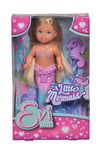 Simba 105733424 Evi Love Little Mermaid, 2 Assorted Colours, Only One Item Delivered, Evi as Mermaid, Movable Tail Fin, with Seahorse, 12 cm Dressing Doll, from 3 Years