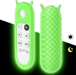 (Glow Green)Coque Housse de Silicone pour Télécommande Chromecast Google TV Vocale Antidérapant Étui de Protection pour Telecommande TV Google