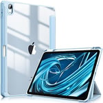 FINTIE Coque pour iPad Air 11 Pouces 2024 M2 / iPad Air 5 2022 / iPad Air 4 2020 10.9" - [Rangement de Stylet] Housse Transparente Claire Etui Antichoc Veille/Réveil Auto, Bleu Ciel