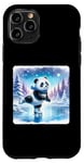 Coque pour iPhone 11 Pro Panda Patin à roulettes sur le lac gelé