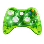 INF Trådlös Kontroll Xbox 360 - 7 Blinkande Led Transparent Grön