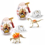 Robo Alive Mini Dino Fossil Find (2 Pack, Gigantoraptor & Stegosaurus) by ZURU Boys 4-8 Dig and Discover, STEM, Excavate Prehistoric Fossils, Educational Toys, Great Science Kit Gift for Girls and Boy