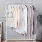 5pcs Plastic Clear Dust-proof Clothes Cover Suit Dress Garment S White B