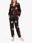Nora Rose by Cyberjammies Marcella Floral Shirt Pyjama Set, Black/Multi