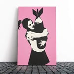 Big Box Art Canvas Print Banksy Bomb Love Wall Graffiti Art | Mounted & Stretched Box Frame Picture | Home Decor for Kitchen, Living Room, Bedroom, Hallway, Multi-Colour, 30x20 Inch