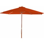 Parasol Florida, parasol de marché, ø 3,5m polyester/bois 7kg terre-cuite - orange