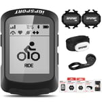 iGPSPORT iGS520 Bicycle Computer ANT+ Wireless Multi-Language Cycling Computer GPS Bike Computer combo pack with Heart Rate monitor bike mount Cadence Speed Sensor (Combo 4)