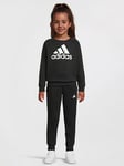 Adidas Sportswear Infant Essentials Big Logo Crew And Jogger Set - Black/White