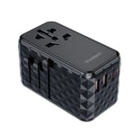 Choetech PD6028 EU / USA / AUS / UK reseadapter 2x USB-C 2x USB-A 100W - Svart